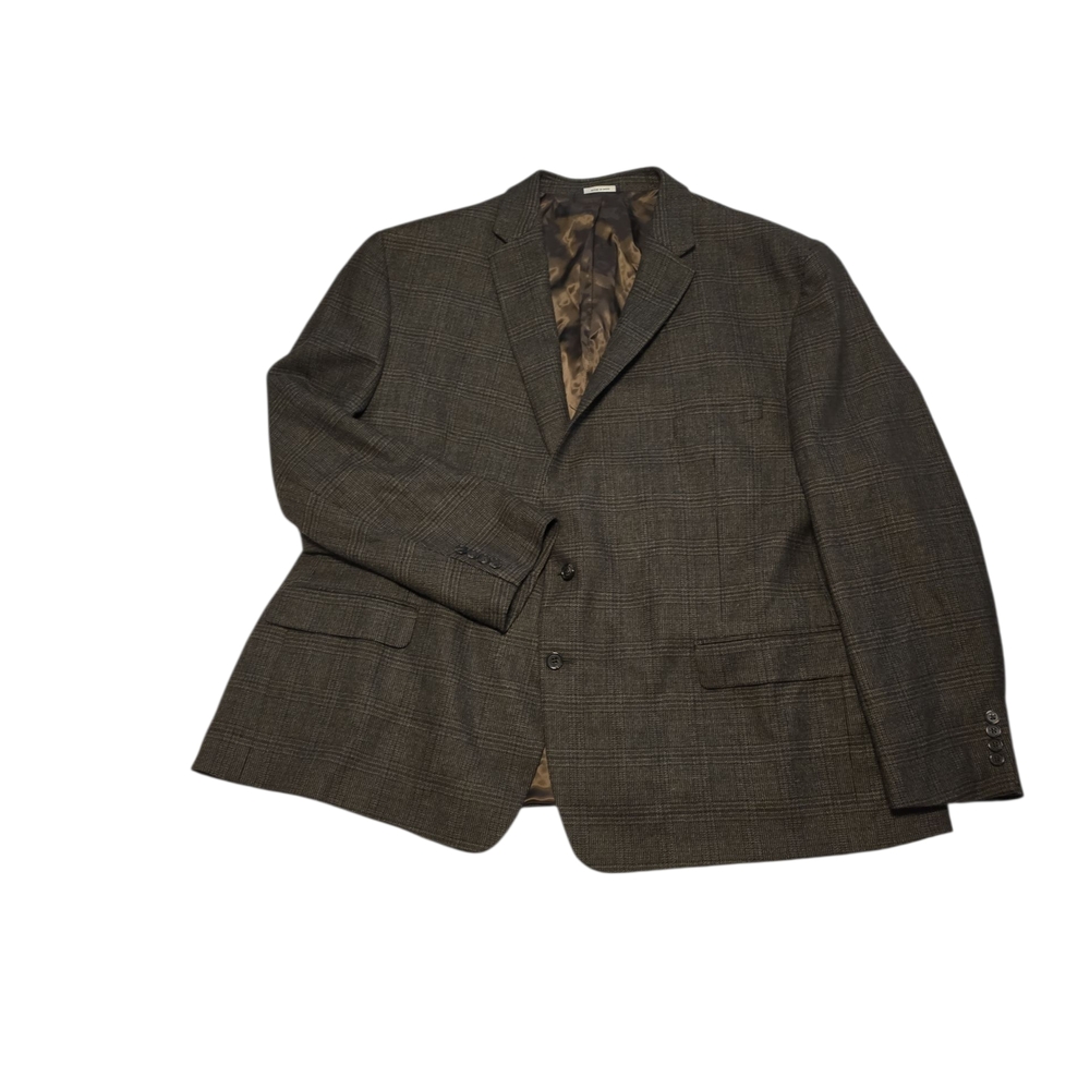 Ralph Lauren Dark Brown Plaid Wool Blazer